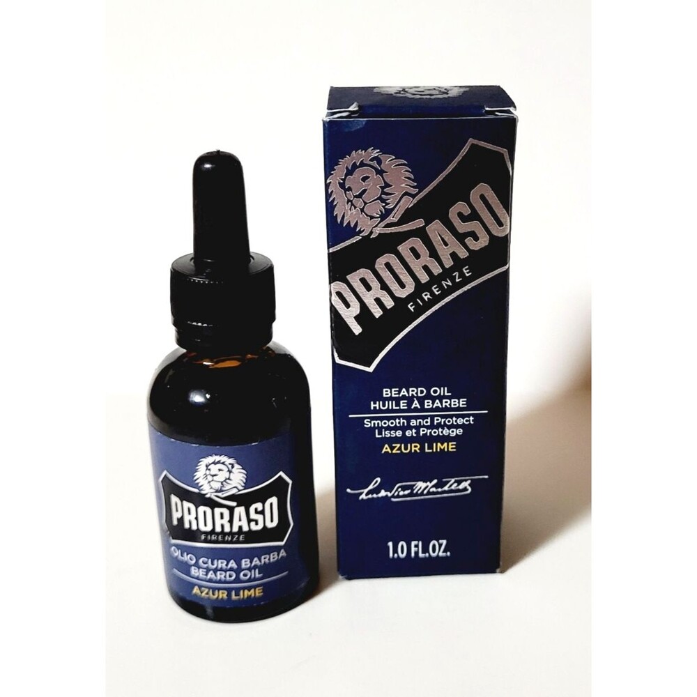 PRORASO Firenze Beard Oil Smooths & Protects ~ AZUR LIME ~ 1 fl oz NEW!!!